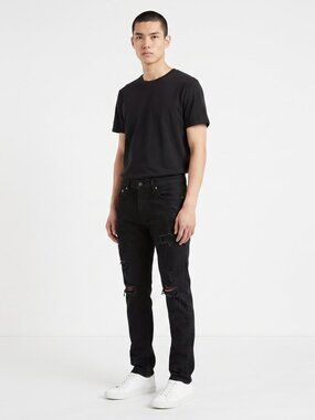 *American Eagle Outfitters Black Distressed Skinny Jeans